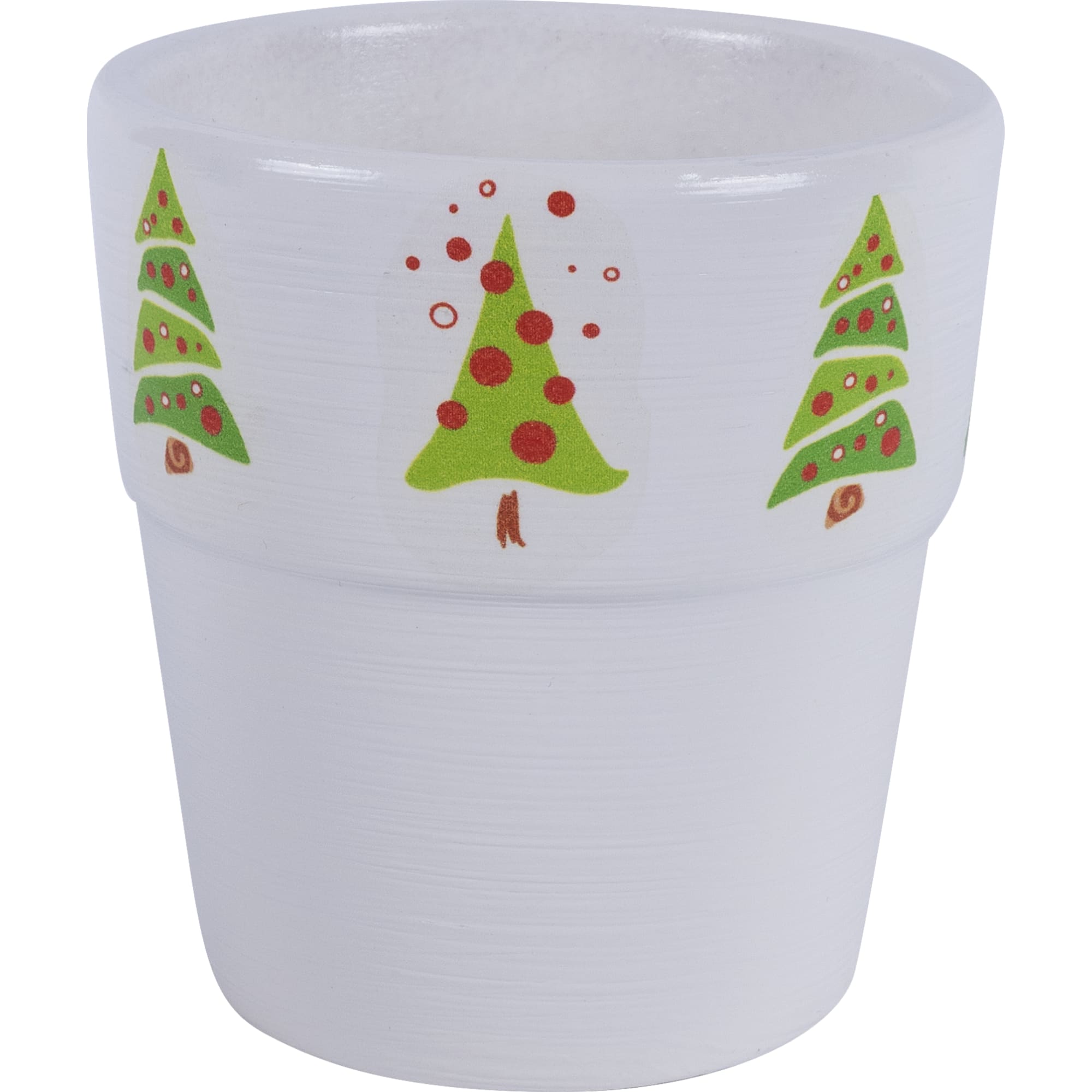 82062096 Кашпо Ёлки ø12 h12 см v0.85 л керамика белый/зелёный Santreyd  - Вид №2