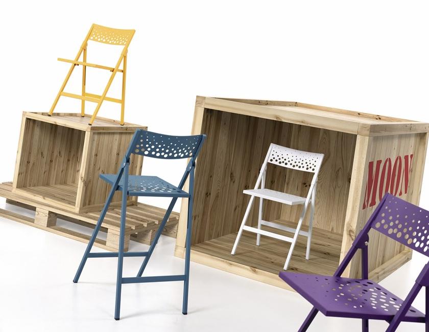 MOBLIBERICA Складной металлический стул Moon sun-id-1493913 - Вид №3