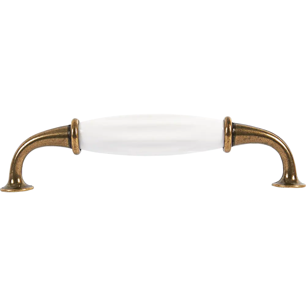 Мебельная ручка-скоба 001.128WH 128 мм белый/бронза 82334644 STLM-2104046 Santreyd  - Вид №1