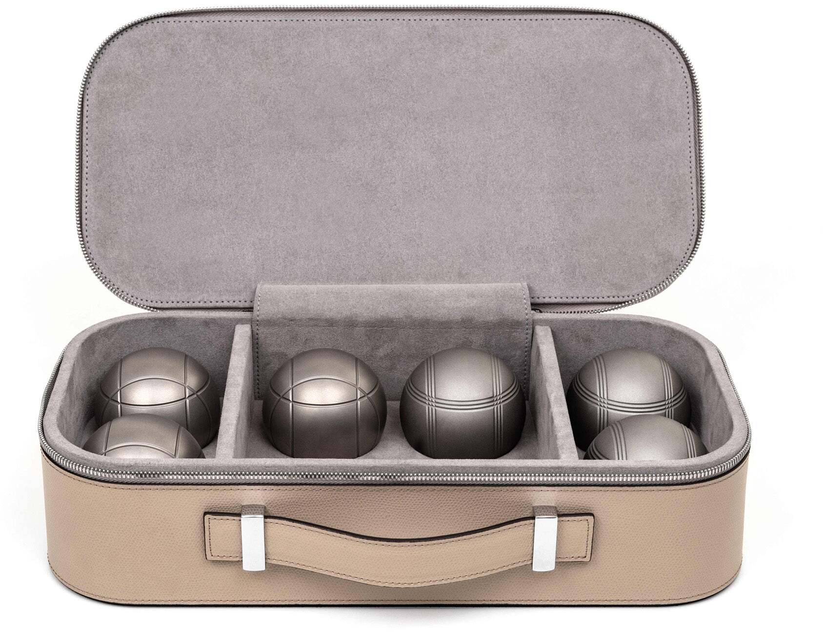 Набор для игры в петанк - 38,5X19XH9,5 см / зернистая кожа_розовый