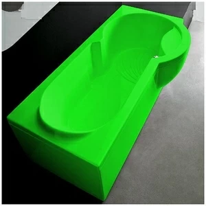 Ванна Gruppo treesse Simona V5671-DX-ZE зелёная прямоугольная правая