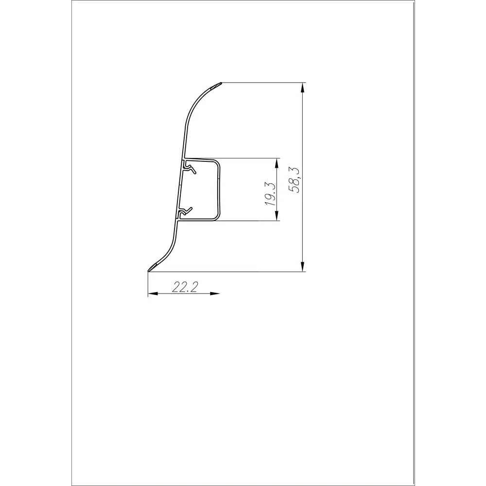 Плинтус напольный ПВХ цвет пепельный 220x23x58 мм 89348890 STLM-2003519 Santreyd  - Вид №3