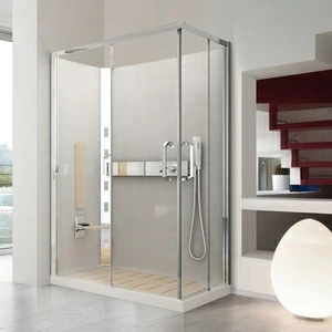 Душевая кабина термостатическая NEXIS 1 A120x80 HYDRO Novellini NEXIS цвета светлый дуб, с высоким душевым поддоном