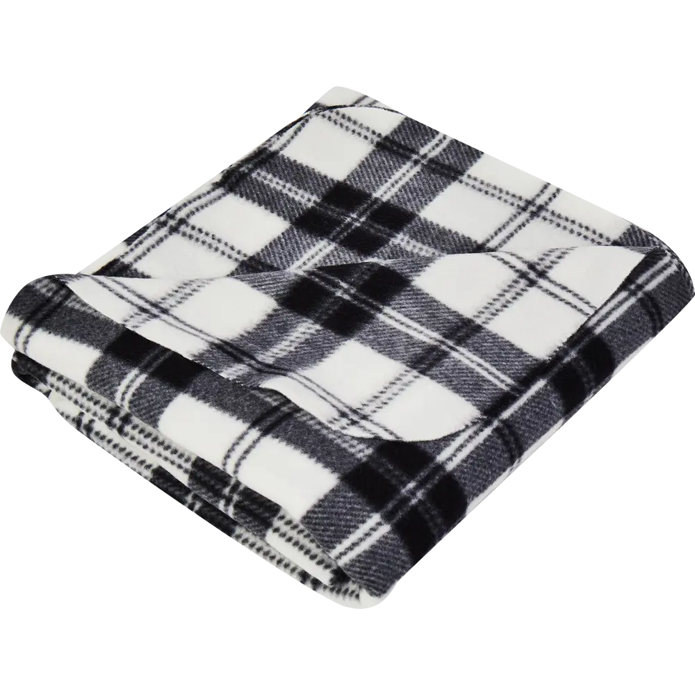 Плед Clyde 130x170 см флис цвет черно-белый Ardenza STLM-2128937