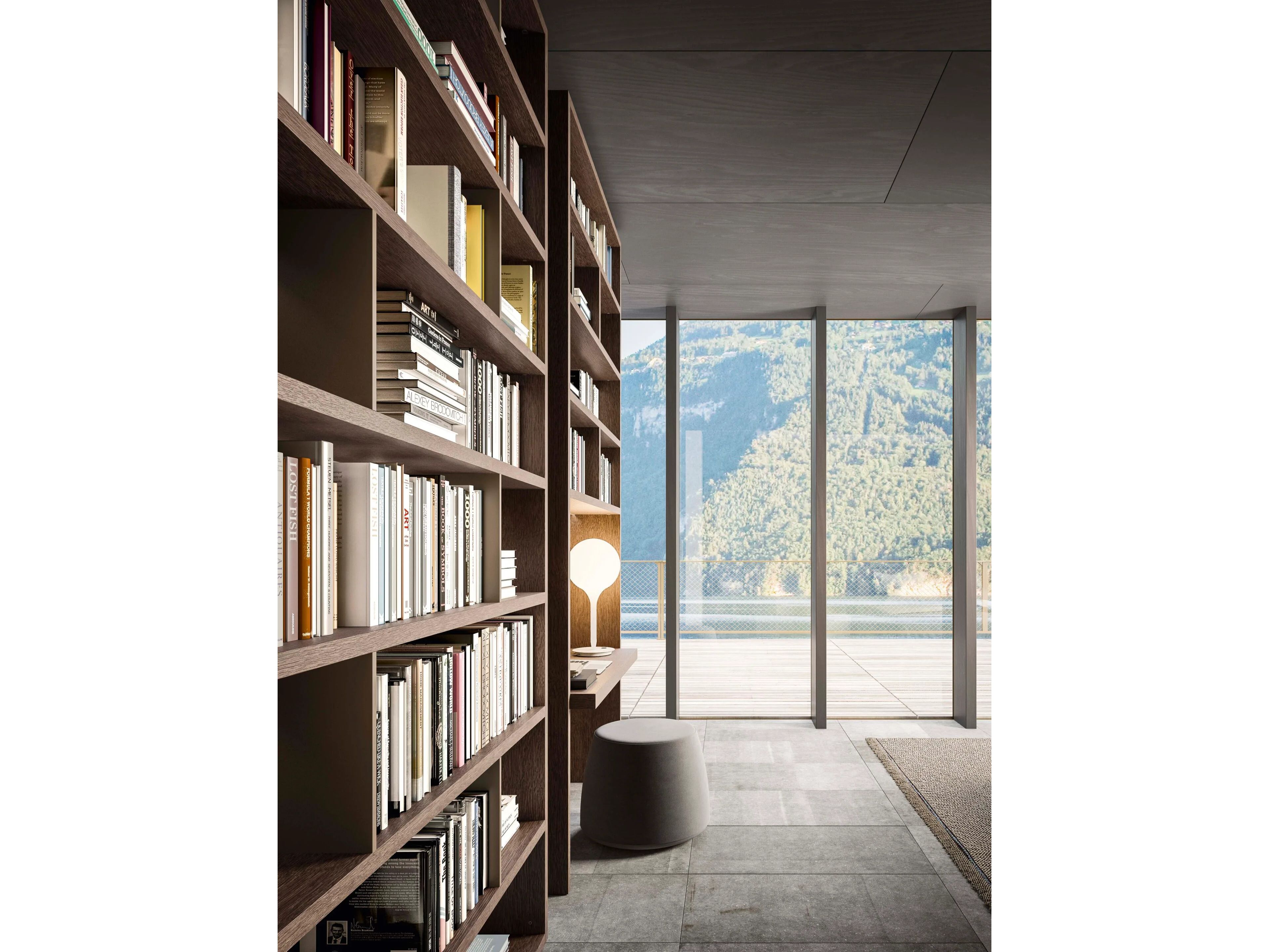 Деревянный книжный шкаф с письменным столом Alf DaFrè My Space ARCH-00046214 - Вид №1