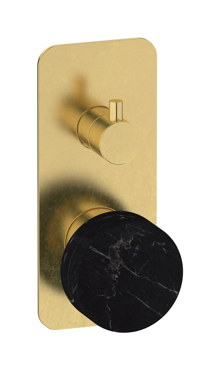 Внешние части встроенного в стену смесителя на 3 потребителя WE ARE IB mr312on_2 Natural Brass Marmo