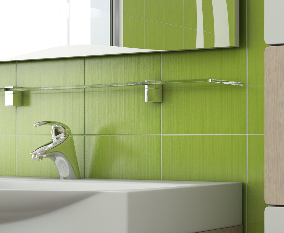 Стеклянная полка 700700⨉120⨉8 мм хром Santreyd VIGO sun-id-665300 - Вид №3