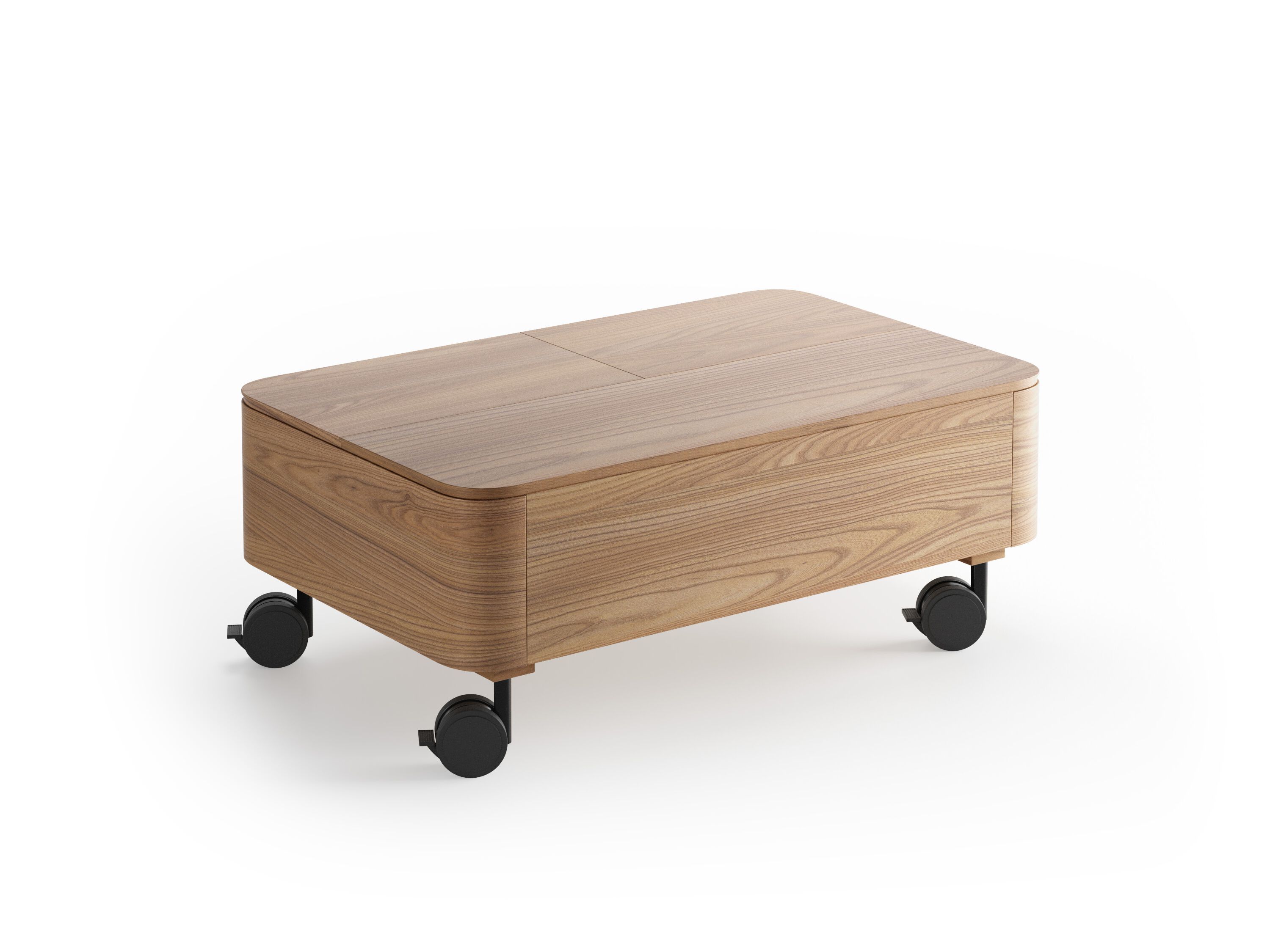 Деревянный журнальный столик с колесами и отсеком для хранения Natuzzi Italia SQUARE ARCH-00091390