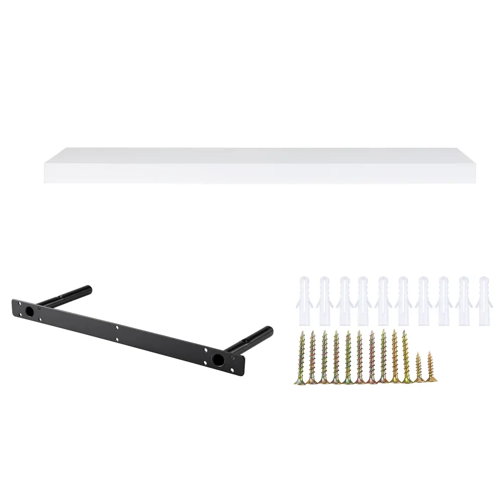 Настенная полка KONSENSA 80x23.5 см со скрытым креплением МДФ цвет белый STLM-2154272 - Вид №5