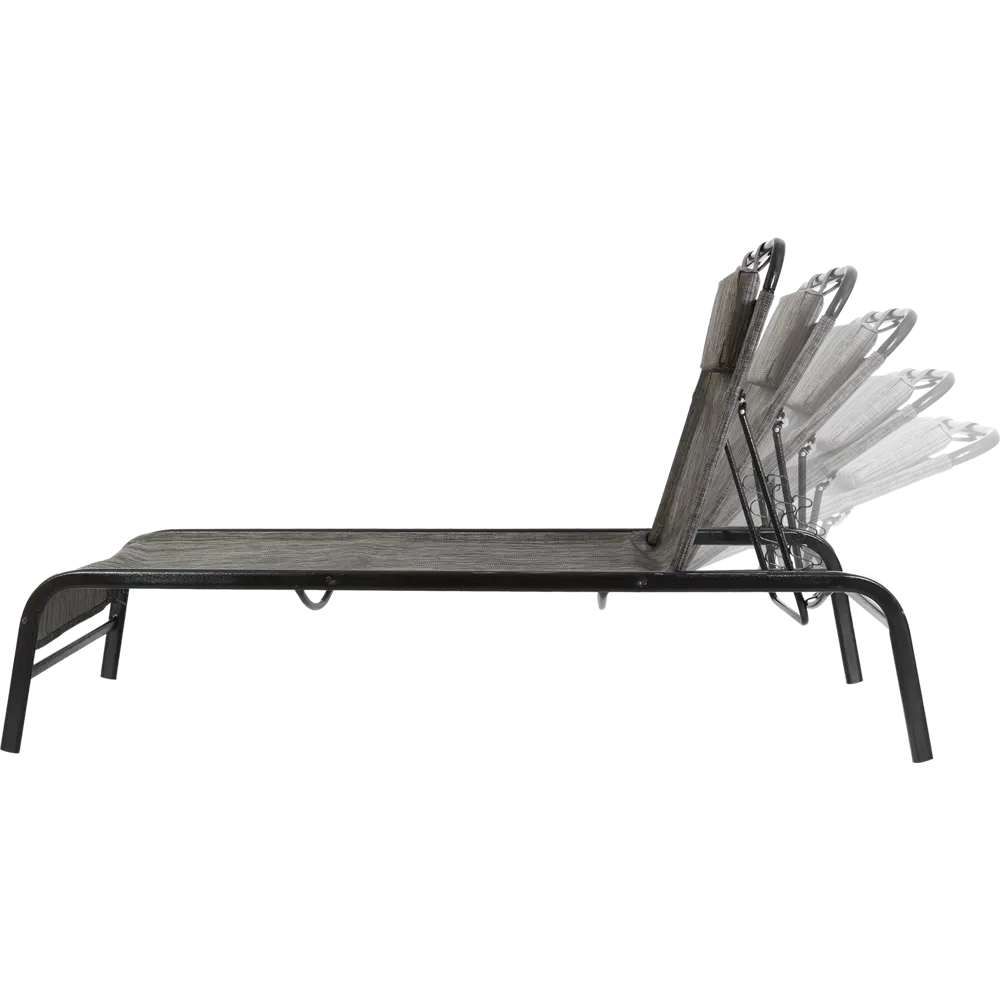 Лежак-шезлонг GreenGard Гоа 200х65х38 см сталь черный/серый STLM-2002234 - Вид №3