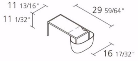 Alias Прямоугольный журнальный столик с вещевым ящиком Flow bowl sun-id-1370851 - Вид №5