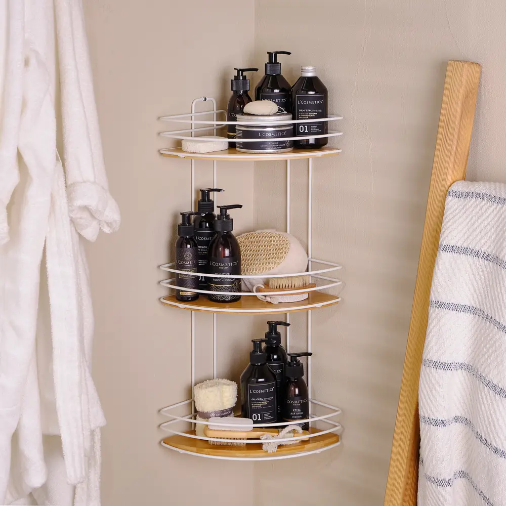 Полка угловая 21.8х21.8х56.6 см, цвет белый Santreyd Без серии STLM-2144184 - Вид №4