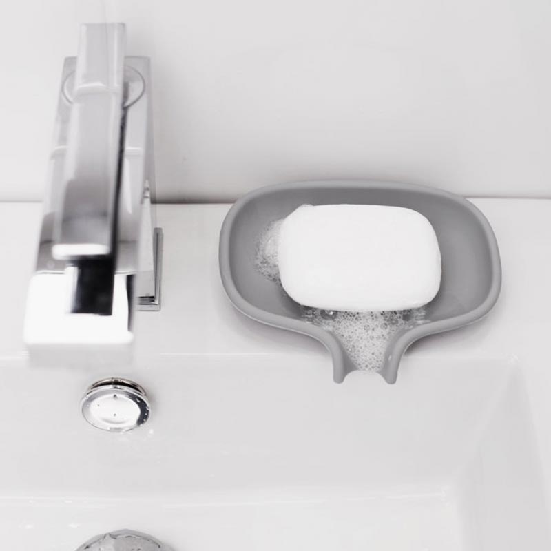 263826 Мыльница с носиком для слива серая Bosign  - Вид №3
