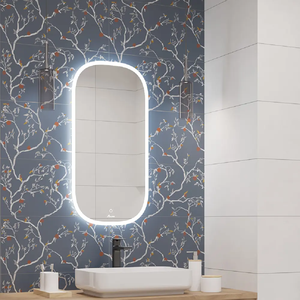 LB Ceramics Моррис: Настенное панно с синим узором из керамогранита 89266129 STLM-0946714