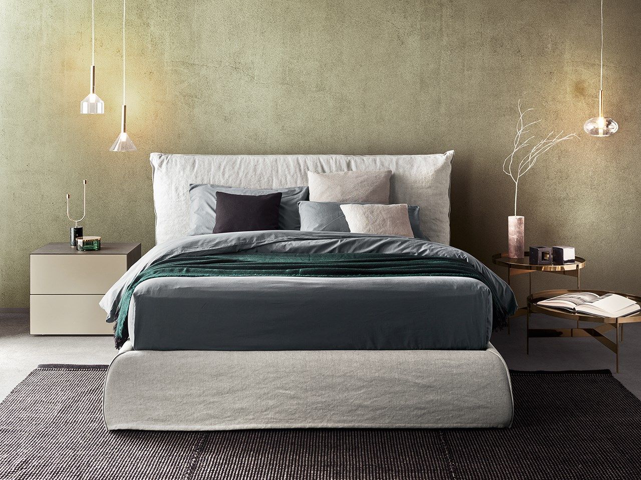Двуспальная кровать с мягкой тканью Pianca PIUMOTTO ARCH-00133691 - Вид №1