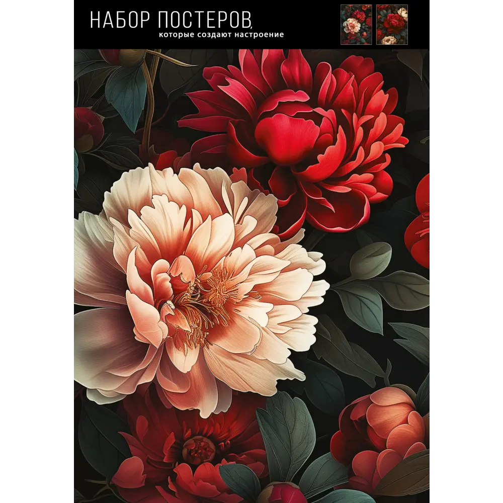 Постер Пионы 39x49 см 2 шт. 89362891 STLM-2111520 АРТ ДИЗАЙН  - Вид №3