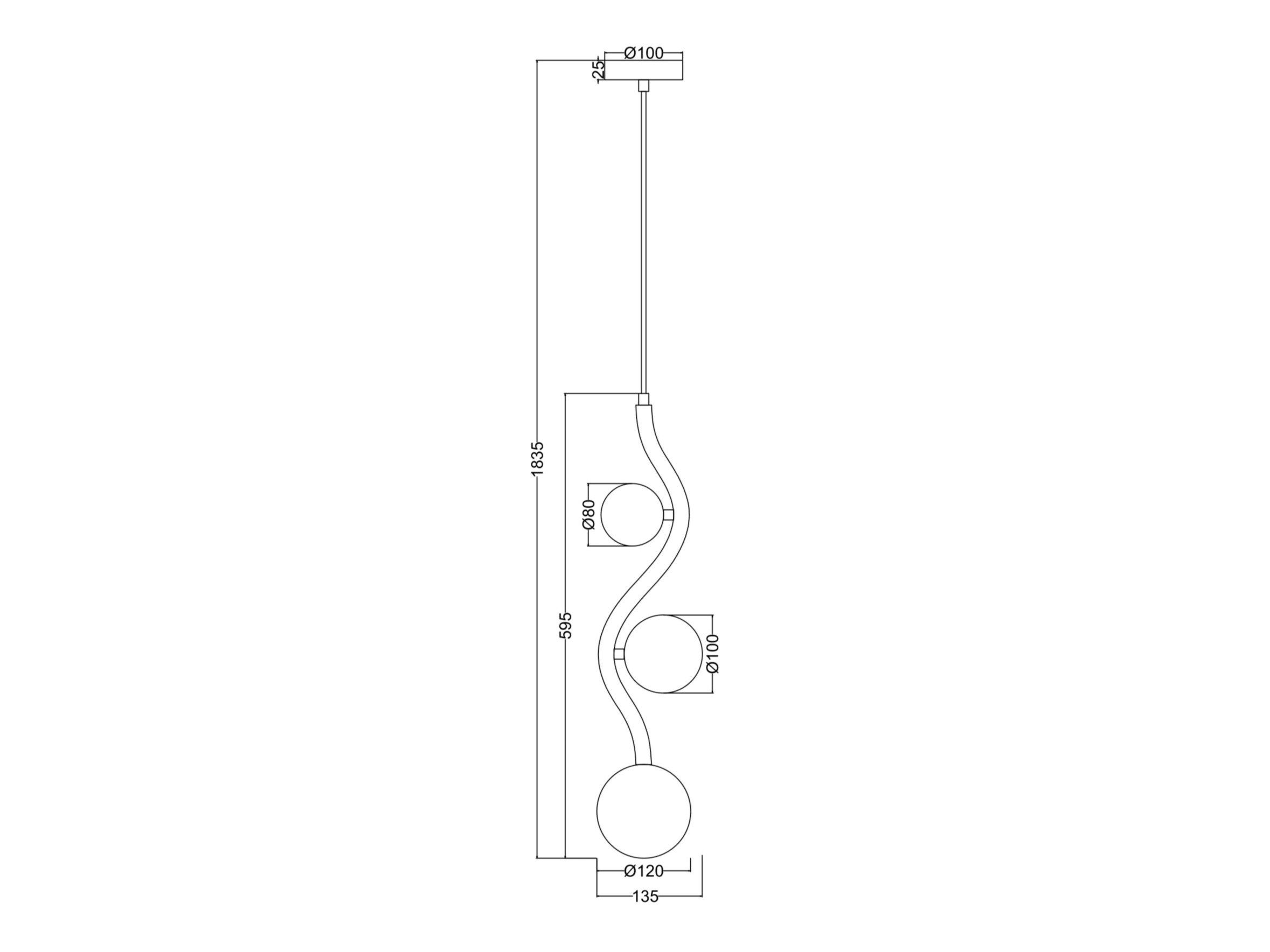 Подвесной светильник из опалового стекла и металла Maytoni Uva ARCH-00104129 - Вид №3
