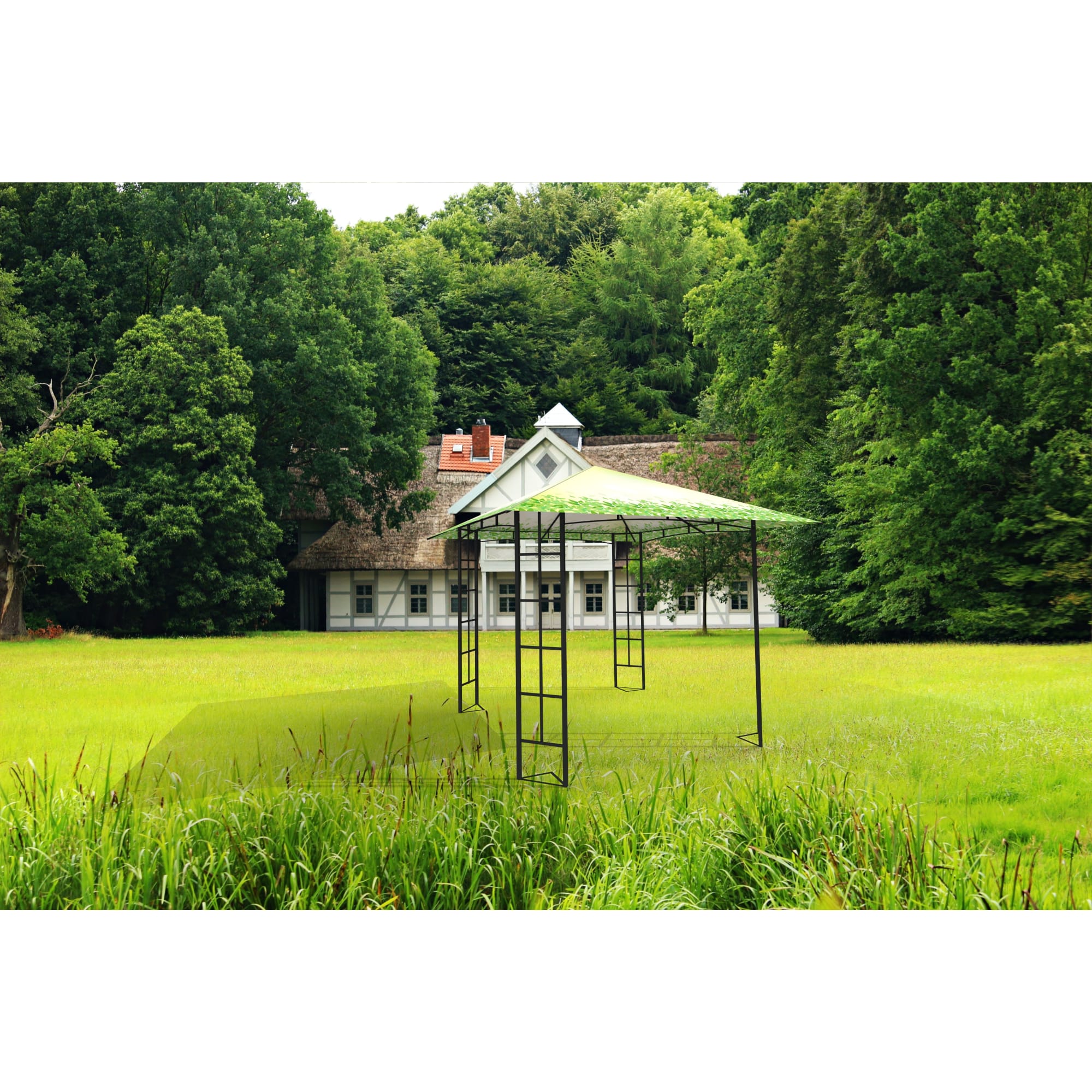 82697251 Шатер садовый Ажур 3х3х2.65 м Ажур сталь зеленый (без штор) Santreyd  - Вид №1