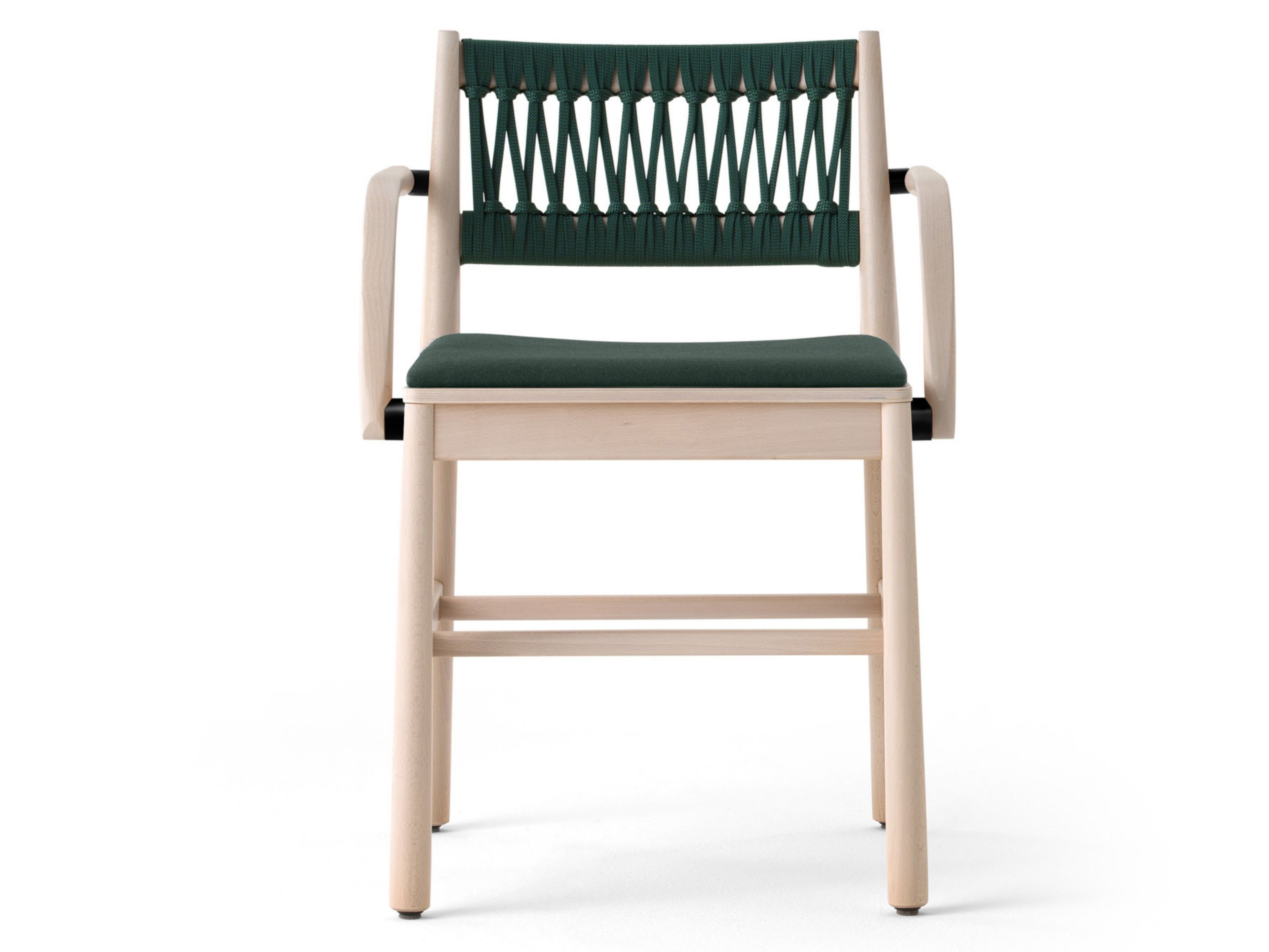 Стул из бука с подлокотниками со встроенной подушкой TrabA' ARCH-00047023