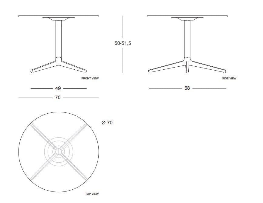 Круглый журнальный столик с чугунной основой Plank Mister X ARCH-00058492 - Вид №5