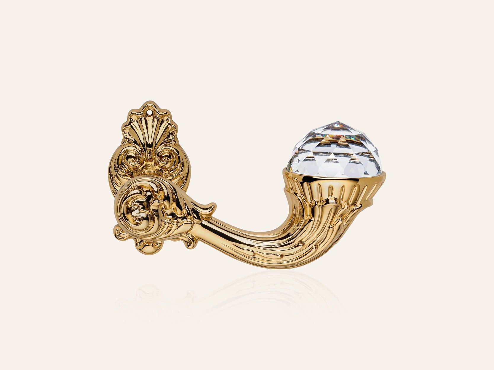 Латунная ручка в стиле Людовика XIV с кристаллами Swarovski® на пластине LINEA CALI' Brilliant Crystal ARCH-00124105 - Вид №6