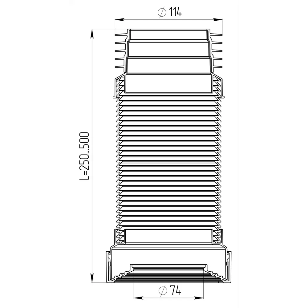 Гофра для унитаза 100 мм армированная Santreyd STLM-2106120 - Вид №2