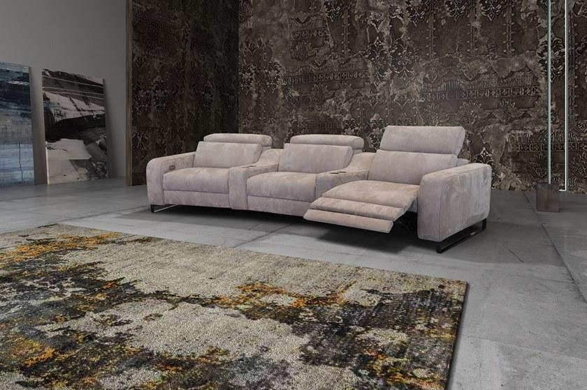 Rossini Sofas 3-местный изогнутый кожаный диван с регулируемой спинкой sun-id-1402386 - Вид №1