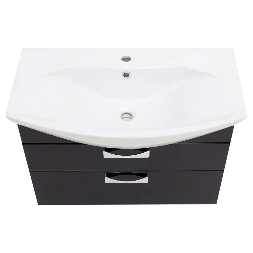 Тумба под раковину подвесная Aquaton Адель 80 см цвет чёрный STLM-2058746 - Вид №3