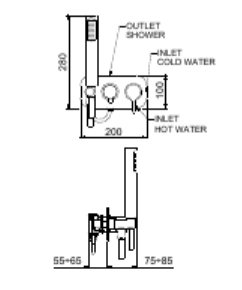 CO860512560 Смеситель для душа , черный Webert Coral - Вид №1