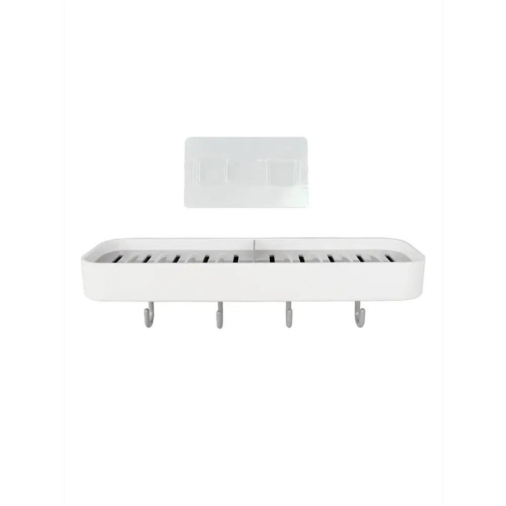 Полка 1-ярусная с крючком на липе навес light пластик белый Santreyd STLM-2156614 - Вид №1