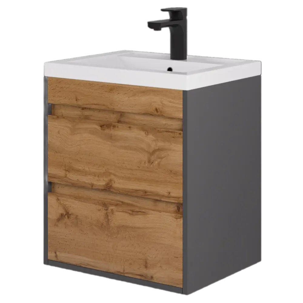 Тумба под раковину Wood 500 подвесная 46.5 см цвет коричневый Santreyd STLM-2204336