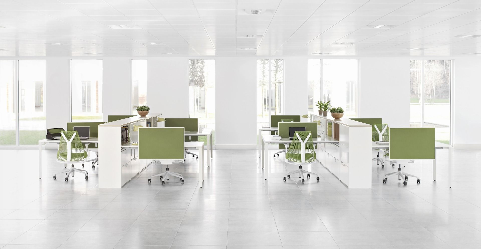 Стол с регулируемой высотой и звукопоглощающими перегородками Herman Miller макет студии ARCH-00126839 - Вид №16