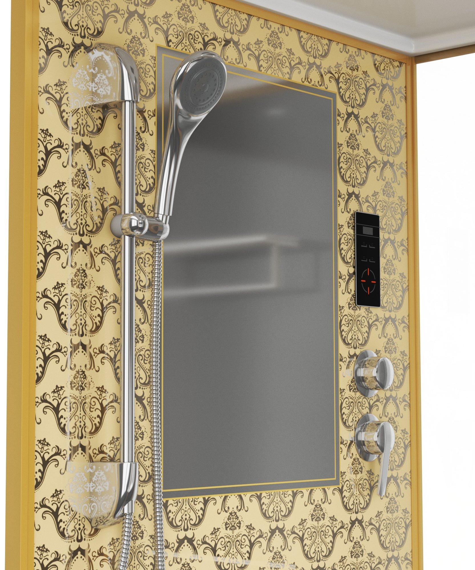 Душевая кабина NG-7714G (1000x900х2150) низкий поддон стенки ЗОЛОТО Niagara Luxe - Вид №2