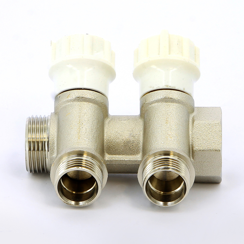 Коллектор НВ 3/4" с вентилями никелированный ITAP 2 выхода 1/2"Н 38мм 465342