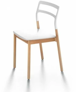 DE PADOVA Штабелируемый стул из массива дерева и пластика
