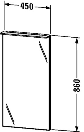 XL749004949 X-Large Зеркало с подсветкой Графит матовый, декор Duravit - Вид №1