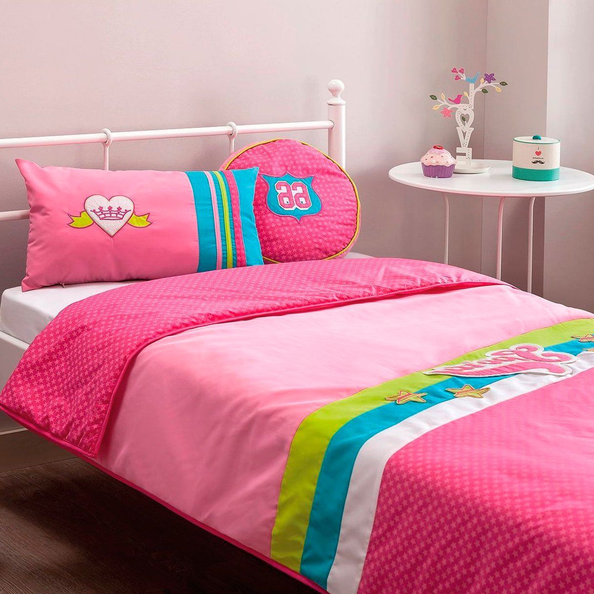 Покрывало детское 90х200 см с 2 подушками розовое BiPinky CILEK  00-3832455 Розовый Santreyd  - Вид №3