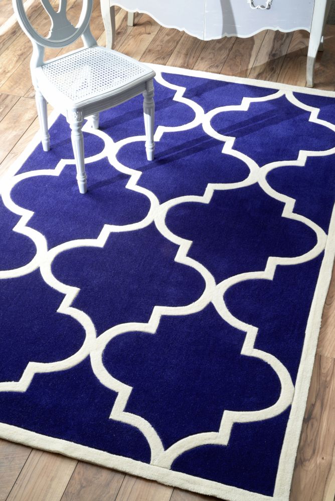 Ковер Trelli синий 140х200 DOLLY CAPRETS ДИЗАЙНЕРСКИЕ, ТРЕЛЬЯЖНЫЙ УЗОР 015143 Белый;синий  - Вид №1