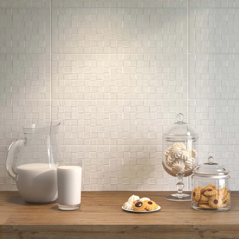 Плитка настенная Kerama Marazzi Сигма 20x60 см 1.2 м² матовая цвет белый мозаика STLM-2177461 - Вид №4