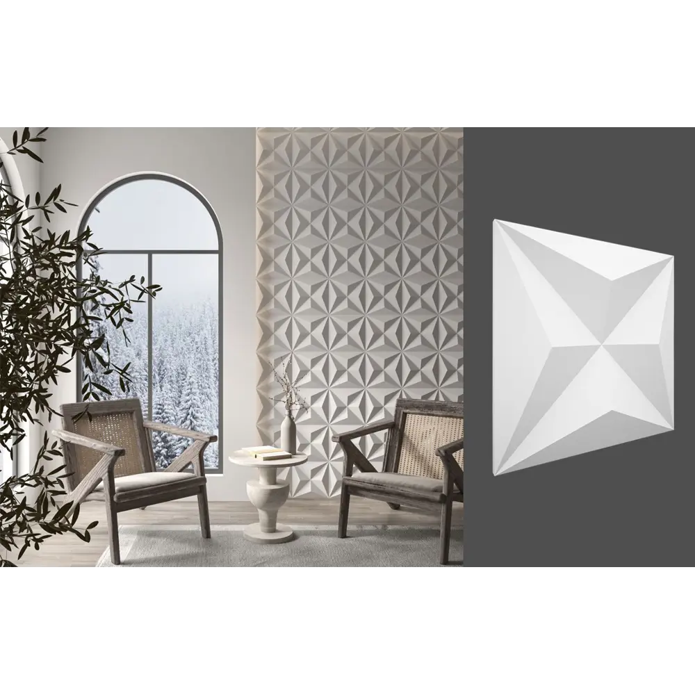 Панель 3D гипсовая ЛМ201 0.36 м² белый 4 шт Santreyd STLM-2065835 - Вид №1