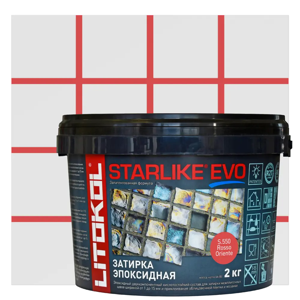 Затирка эпоксидная LITOKOL Starlike Evo S.550 цвет красный восток 2 кг Без серии STLM-2171998