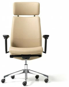 Diemme Офисное кресло руководителя из эко-кожи с 5 спицами и подголовником Duke