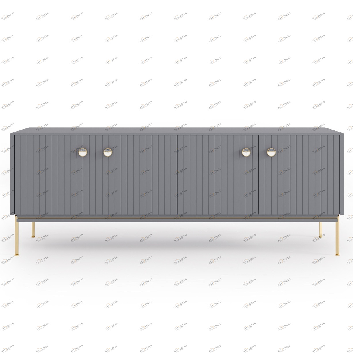 Тумба под телевизор серая 160х60 см Mio BRAGIN DESIGN LIVING 00-3974671 Серый