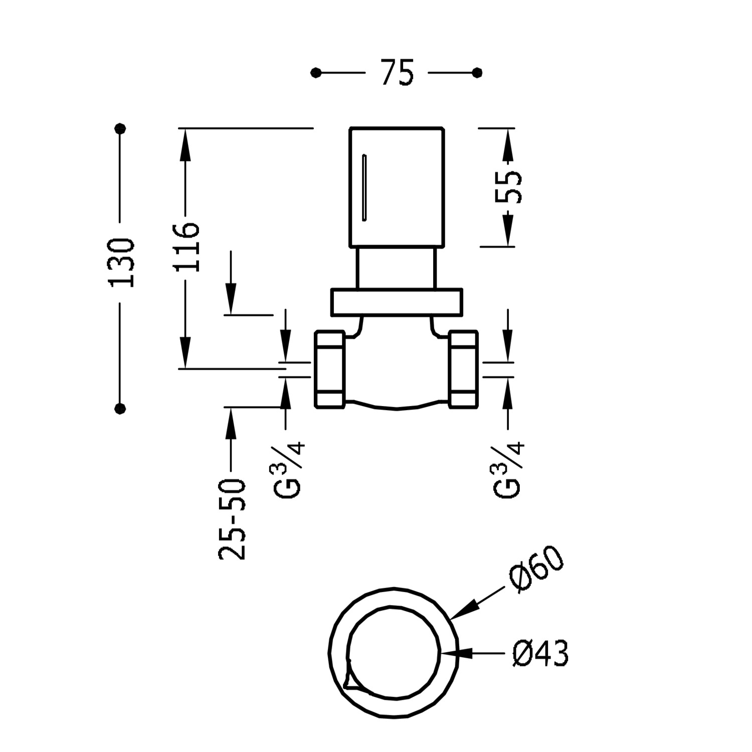 ЛОФТ встраиваемый торцевой ключ-06151101BM TRES  - Вид №1