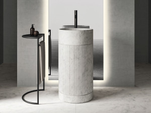 Каррарский мрамор отдельно стоящий круглый умывальник