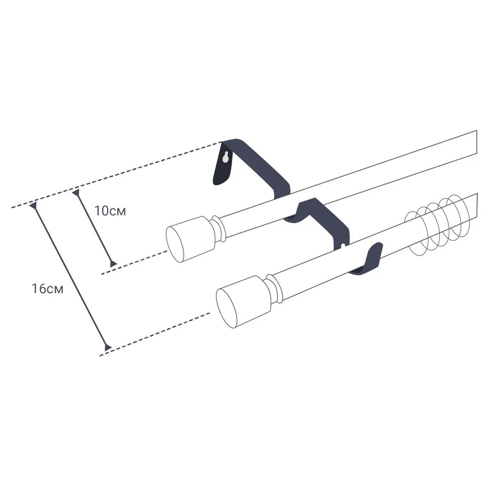 Карниз двухрядный Classic 250 см металл цвет бежевый АРТ-ДЕКОР STLM-2052185 - Вид №4