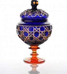 10634982 Гусевской Хрустальный Завод им. Мальцова Ваза для конфет "Любава"с крышкой Хрусталь