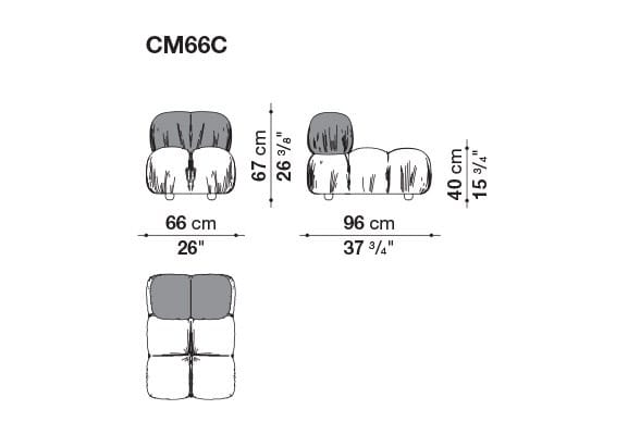 Модульный тканевый диван capitonné B&B Italia Хамелеонда ARCH-00030740 - Вид №14
