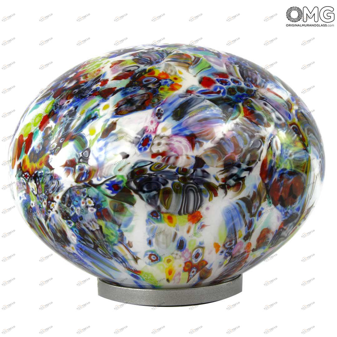 3942 ORIGINALMURANOGLASS Настольная лампа Пёстрый Камень из муранского стекла OMG 16 см 
