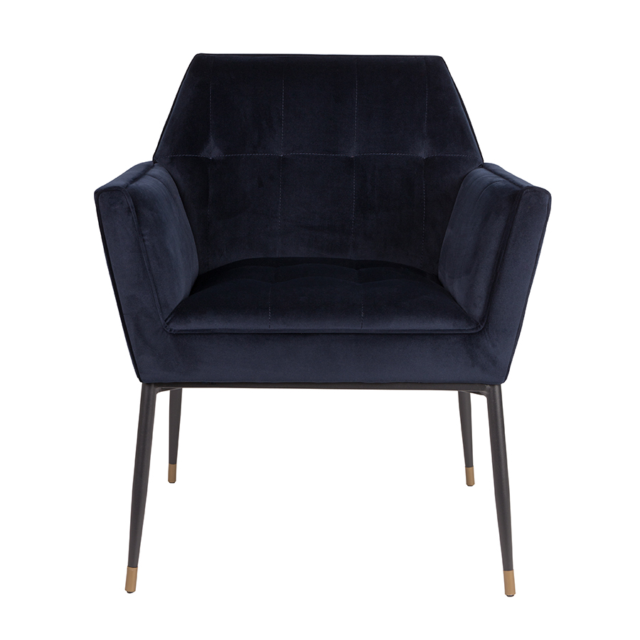 Кресло Kate темно-синее высокое под бархат Dutchbone 1200154 - Вид №3